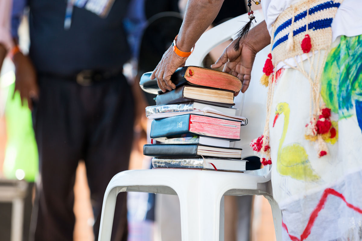 Stack of Bibles.